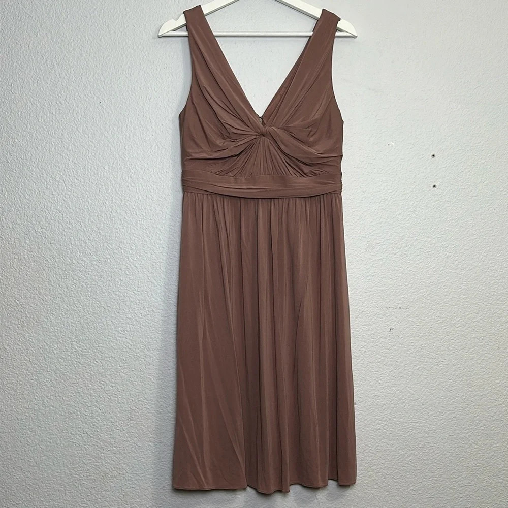 J.Crew Mauve Brown Sleeveless Chiffon Dress Women's Size 10 Wedding Guest‎ Party